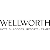 Wellworth Hotels logo, with the brand name in bold, elegant font. Below the name, the words "HOTELS • LODGES • RESORTS • CAMPS" are displayed in a smaller font.